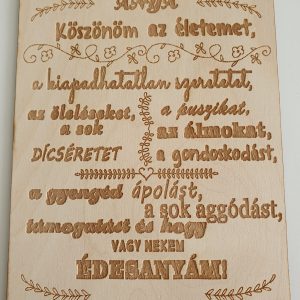 Köszönöm az életemet tábla